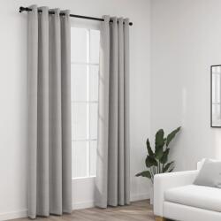 vidaXL 2 db szürke, vászonhatású sötétítőfüggöny fűzőkarikával 140 x 245 cm (321170)