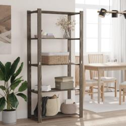 vidaXL 5 szintes szürke tömör fenyőfa tárolóállvány 80 x 38 x 170 cm (373385) - vidaxl