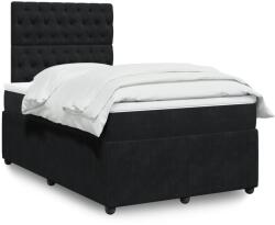 vidaXL fekete bársony rugós ágy matraccal 120x190 cm (3294594)