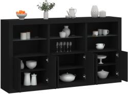 vidaXL fekete tálalószekrény LED-világítással 181, 5 x 37 x 100 cm (3209150) - vidaxl