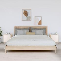 vidaXL 2 db fehér tömör fenyőfa éjjeliszekrény 40 x 34 x 45 cm (818278)