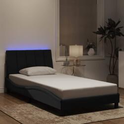 vidaXL fekete bársony ágykeret LED-világítással 100 x 200 cm (3213765) - vidaxl