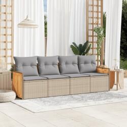 vidaXL 4 részes bézs polyrattan kerti ülőgarnitúra párnákkal (3259854)