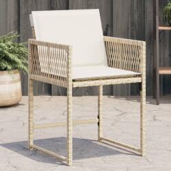 vidaXL 4 db bézs polyrattan kerti szék párnával (365021)