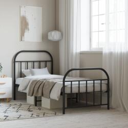 vidaXL fekete fém ágykeret fej- és lábtámlával 80 x 200 cm (353644)