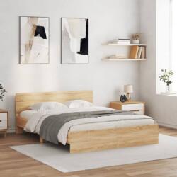 vidaXL sonoma tölgy színű ágykeret fejtámlával 150 x 200 cm (3207478)