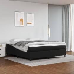 vidaXL fekete műbőr rugós ágy matraccal 180 x 200 cm (3144620)