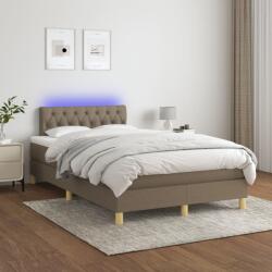 vidaXL tópszínű szövet rugós és LED-es ágy matraccal 120 x 200 cm (3133945)