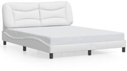 vidaXL fehér műbőr ágykeret LED-világítással 160 x 200 cm (3213942)