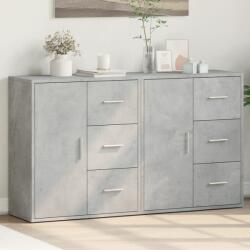 vidaXL 2 db betonszürke szerelt fa tálalószekrény 60 x 31 x 70 cm (3276556)