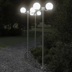 vidaXL 3 db ezüstszínű rozsdamentes acél kültéri állólámpa 215 cm (4006389)