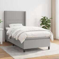 vidaXL világosszürke szövet rugós ágy matraccal 100 x 200 cm (3131329)