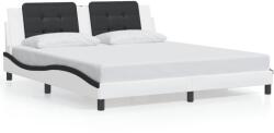 vidaXL fehér és fekete műbőr ágykeret fejtámlával 180x200 cm (3208204)