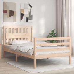 vidaXL tömör fa ágykeret fejtámlával 100 x 200 cm (3194301) - vidaxl