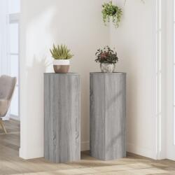 vidaXL 2 db szürke sonoma szerelt fa növénytartó állvány 25x25x80 cm (852947) - vidaxl