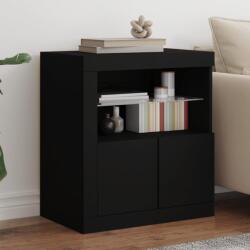 vidaXL fekete tálalószekrény LED-világítással 60, 5 x 37 x 67 cm (836617)
