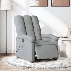 vidaXL világosszürke szövet dönthető elektromos masszázsfotel (3204080)