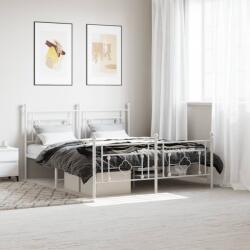 vidaXL fehér fém ágykeret fej- és lábtámlával 150x200 cm (374408)