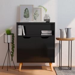 vidaXL magasfényű fekete szerelt fa tálalószekrény 60 x 30 x 72 cm (326829)