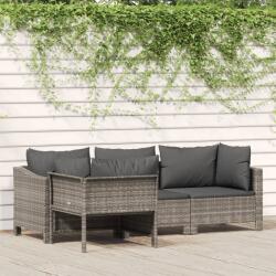 vidaXL 4 részes szürke polyrattan kerti ülőgarnitúra párnákkal (362688)