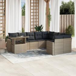 vidaXL 10 részes világosszürke polyrattan kerti ülőgarnitúra párnákkal (3267512)