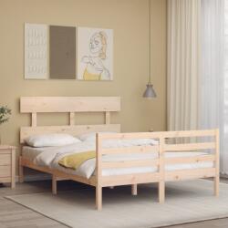 vidaXL tömör fa ágykeret fejtámlával Small Double (3195061)
