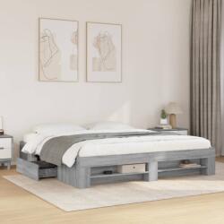 vidaXL szürke sonoma színű szerelt fa ágykeret matrac nélkül 180x200cm (3295455)