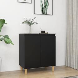 vidaXL fekete szerelt fa tálalószekrény tömör falábakkal 60x35x70 cm (806068) - vidaxl