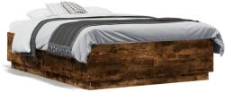 vidaXL füstös tölgy színű szerelt fa ágykeret 135 x 190 cm (3209741)