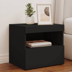 vidaXL 2 db fekete műfa éjjeliszekrény LED-fényekkel 50x40x45 cm (836766)