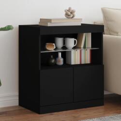 vidaXL fekete tálalószekrény LED-világítással 60 x 37 x 67 cm (836652)
