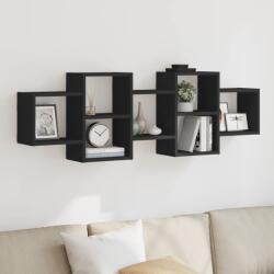 vidaXL fekete szerelt fa fali polc 129 x 18 x 42 cm (853219)