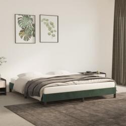 vidaXL sötétzöld bársony ágykeret matrac nélkül 180x200 cm (346991)