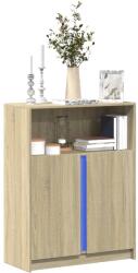 vidaXL sonoma tölgy szerelt fa tálalószekrény LED-del 77 x 34 x 100 cm (852147) - vidaxl