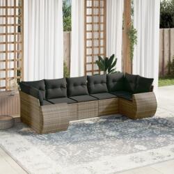 vidaXL 7 részes szürke polyrattan kerti ülőgarnitúra párnákkal (3254127)