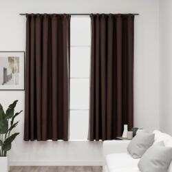 vidaXL 2 db tópszínű vászonhatású sötétítőfüggöny kampókkal 140x175 cm (321204)
