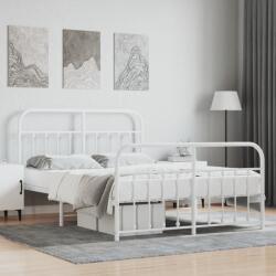 vidaXL fehér fém ágykeret fej- és lábtámlával 140x200 cm (352646)
