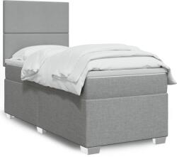 vidaXL világosszürke szövet rugós ágy matraccal 90x190 cm (3292636) - vidaxl