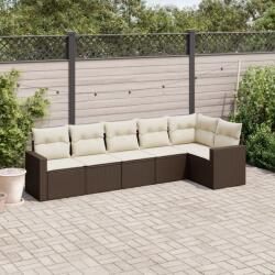 vidaXL 6 részes barna polyrattan kerti ülőgarnitúra párnával (3218983)