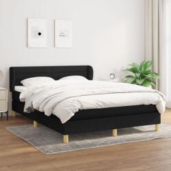 vidaXL fekete szövet rugós ágy matraccal 140 x 200 cm (3126887)
