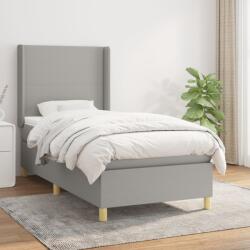 vidaXL világosszürke szövet rugós ágy matraccal 90x190 cm (3131793)