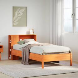 vidaXL barna tömör fenyőfa könyvespolcos ágy matrac nélkül 90 x 190 cm (3322854)