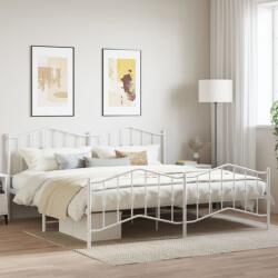 vidaXL fehér fém ágykeret fej- és lábtámlával 193 x 203 cm (373862)