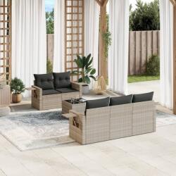 vidaXL 6 részes világosszürke polyrattan kerti ülőgarnitúra párnákkal (3219901) - vidaxl