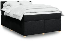 vidaXL fekete szövet rugós ágy matraccal 140 x 200 cm (3289019)