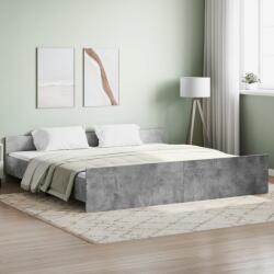 vidaXL betonszürke ágykeret fej- és lábtámlával 200 x 200 cm (3203736)