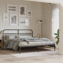 vidaXL fekete fém ágykeret fejtámlával 183 x 203 cm (376604) - vidaxl