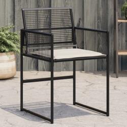 vidaXL 4 db fekete polyrattan kerti szék párnával (4008575)