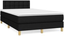 vidaXL fekete szövet rugós ágy matraccal 120 x 190 cm (3269802)