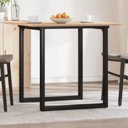 vidaXL tömör fenyőfa és acél étkezőasztal O-vázzal 90x90x75 cm (3282674)